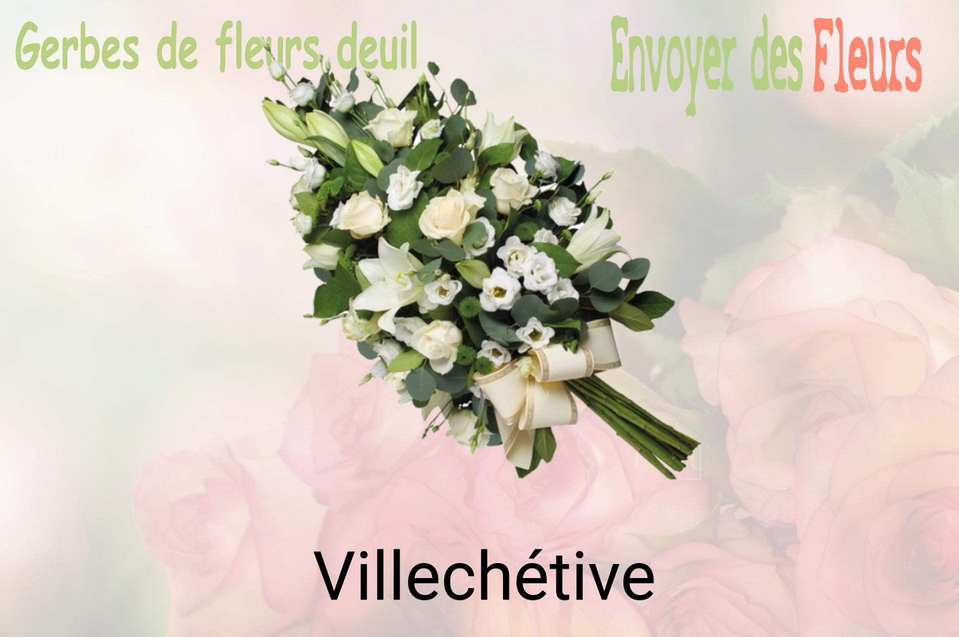 Gerbe de fleurs de deuil livrée à Villechétive